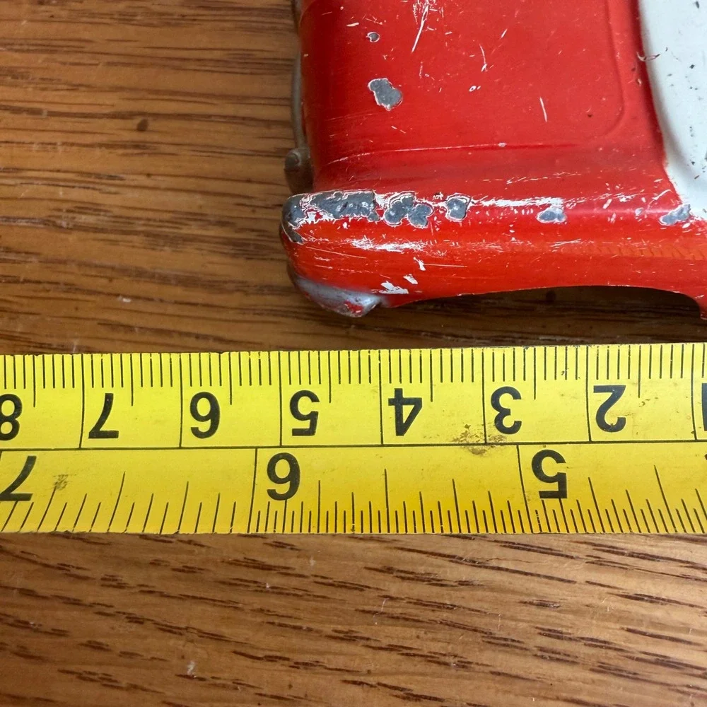 Vintage Renwal USA Diecast Metal Convertible Toy Car Red White 1950s Style